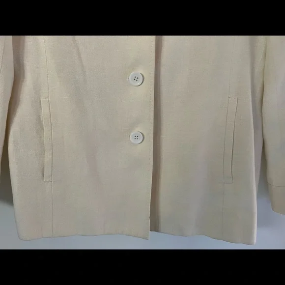 TALBOTS WOMEN IRISH LINEN CREAM JACKET - Picture 5 of 16